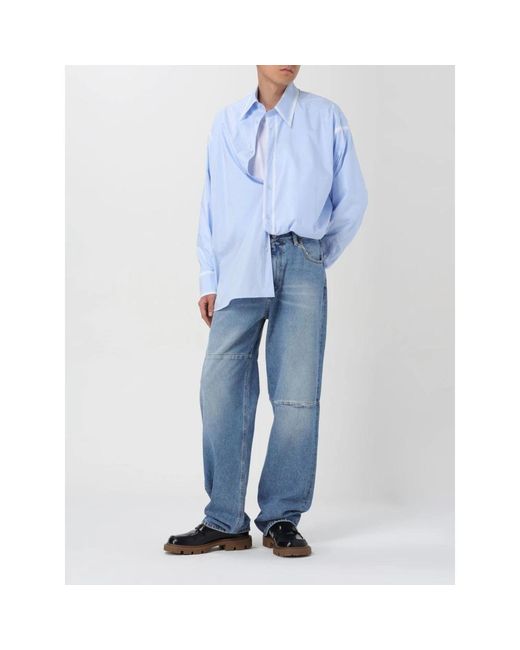 MM6 by Maison Margiela Blue Casual Shirts for men