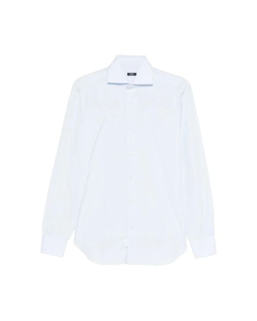 Barba Napoli White Formal Shirts for men