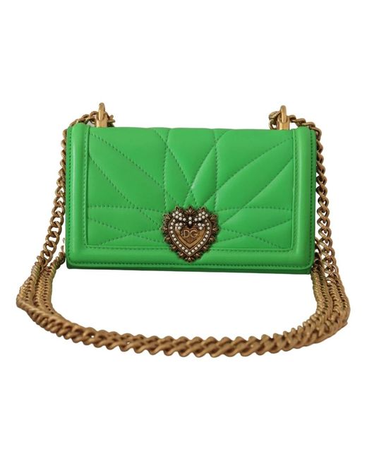 Dolce & Gabbana Green Grünes leder devotion cardholder iphone 11 pro geldbörse