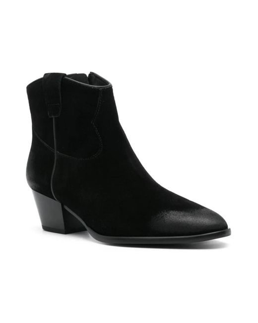 Ash Black Cowboy & Biker Boots