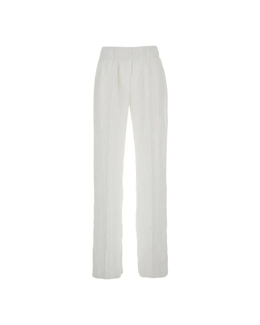 Grifoni Straight Trousers in het White