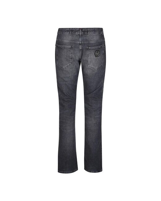 Philipp Plein Gray Straight Jeans for men