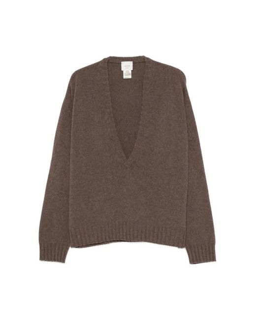 Alysi Brown V-Neck Knitwear