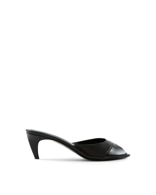 Jude Black Heeled Mules