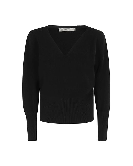 Jonathan Simkhai Black V-Neck Knitwear