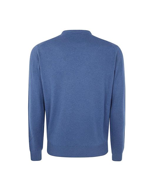 FILIPPO DE LAURENTIIS Stijlvolle Ronde Hals Lange Mouwen Top in het Blue voor heren