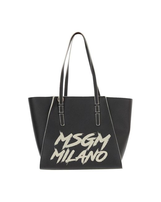 MSGM Black Shopping Bags