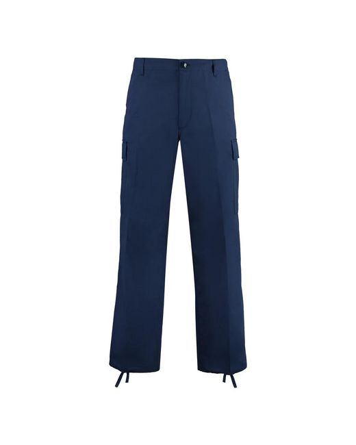 KENZO Blue Straight Trousers for men