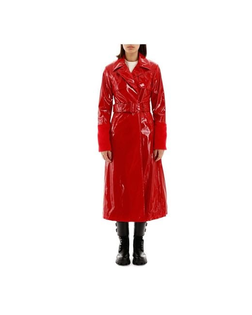 Kirin Red Vinyl trench coat