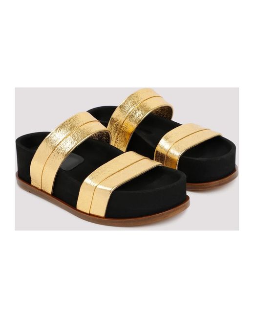 Gabriela Hearst Black Luxus gold striker sandale