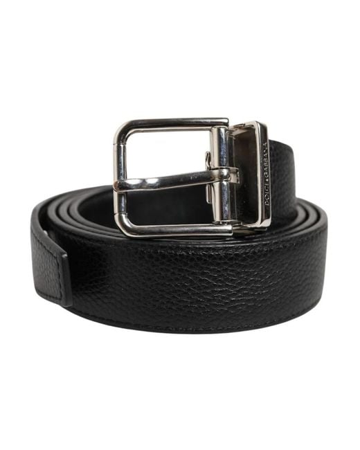 Dolce & Gabbana Klassieke Leren Riem Met Dg Logo in het Black voor heren
