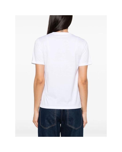 Burberry White Bedruckte crewneck t-shirts und polos