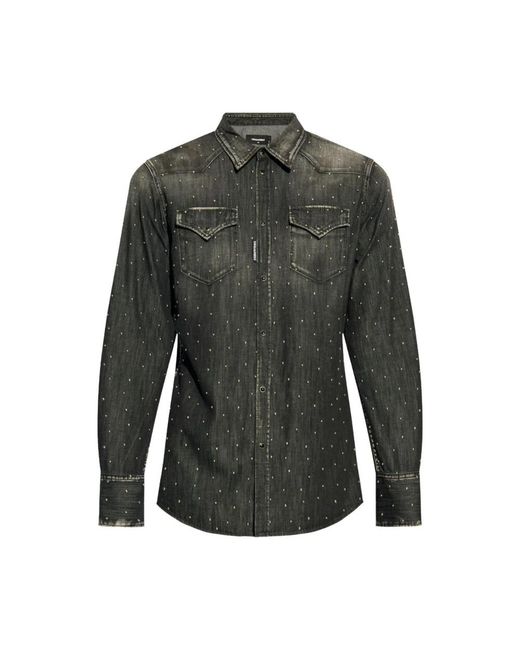 DSquared² Overhemden ,Zwart ,Denim Stijlvolle Denim Overhemden Voor Mannen in het Green voor heren
