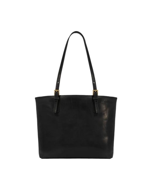 The Bridge Black Elegante schwarze leder-schultertasche