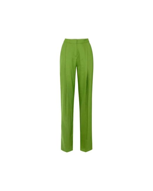 Elisabetta Franchi Green Straight Trousers