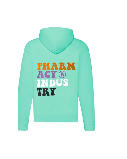 Pharmacy Industry Baumwoll-zip-hoodie mit logo-druck in Green für Herren