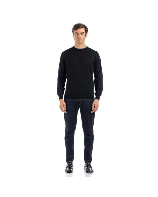 FILIPPO DE LAURENTIIS Black Round-Neck Knitwear for men