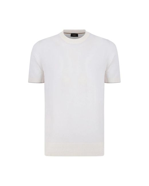 Boss Offenes, Kurzärmeliges Strick-T-Shirt in White für Herren