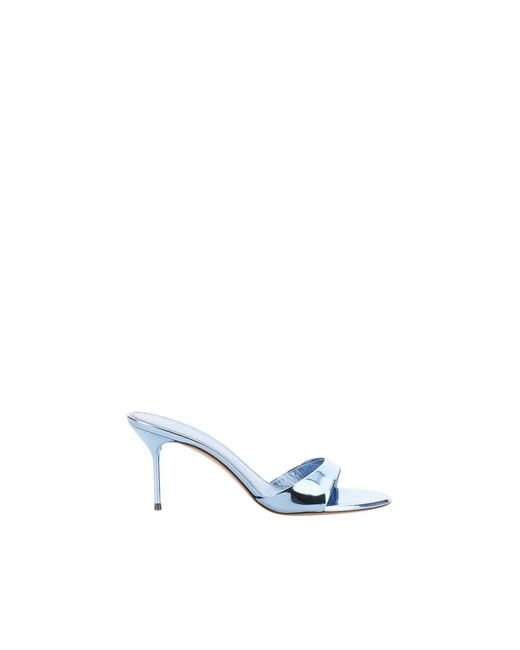 Paris Texas Blue Heeled Mules