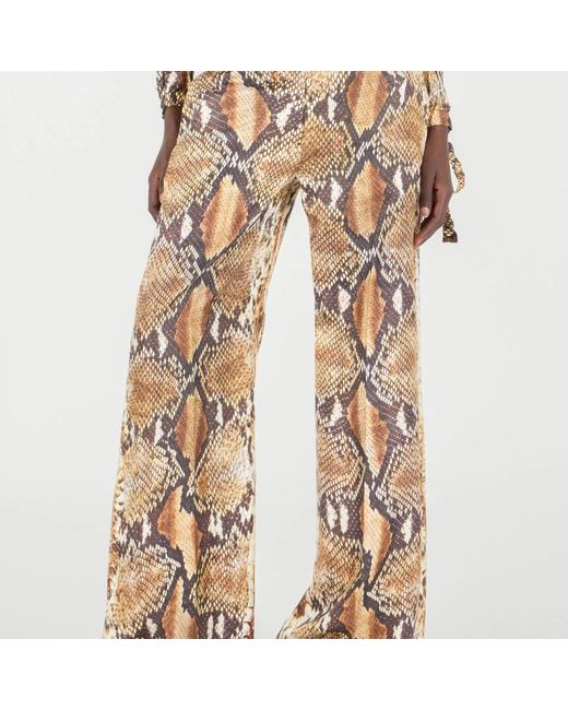 Roberto Cavalli Natural Python Print Weite Beinhose