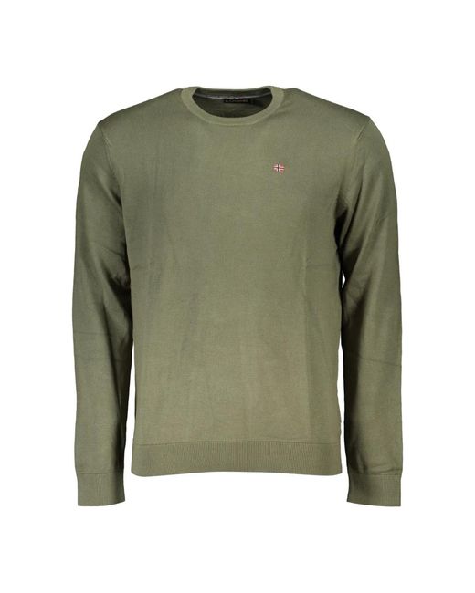 Napapijri Men's Green Round-Neck Knitwear