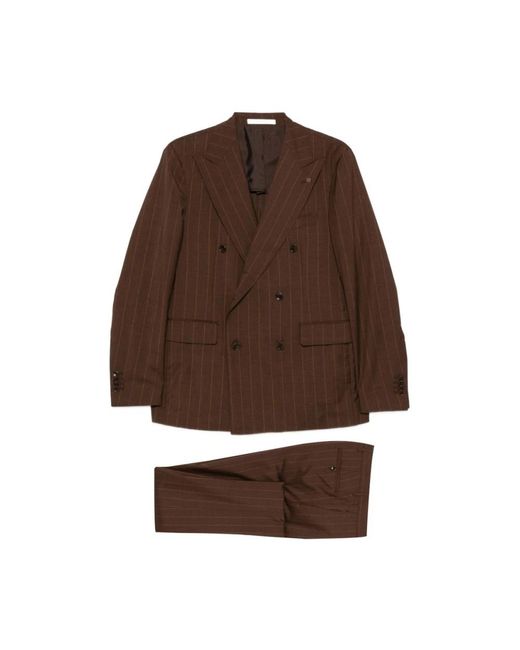 Double Breasted Suits Tagliatore de hombre de color Brown