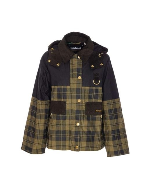Barbour Green Grüne Baumwolljacke Mit Tartanmuster