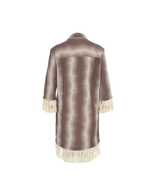 Oas Brown Rotes mesh-fransenkleid