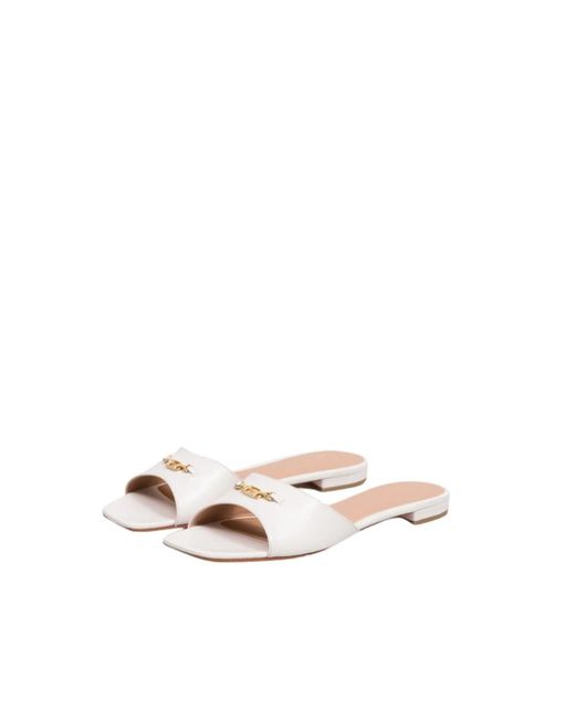 Santoni White Sliders