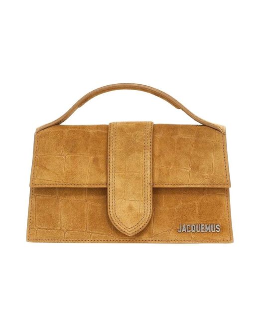 Jacquemus Metallic Elegante Wildleder-Tophandle-Schultertasche