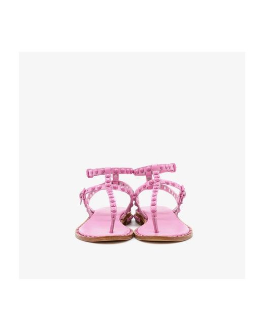 Ash Pink Flat Sandals