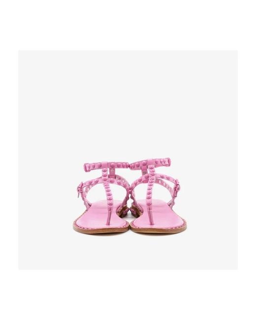 Ash Pink Flat Sandals