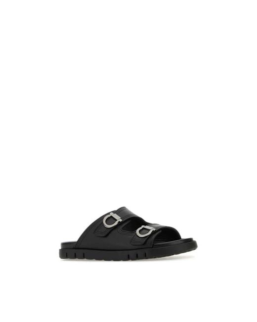 Ferragamo Black Sliders for men