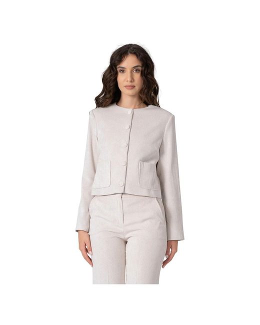 Kocca Jassen ,Leer Velux Jacket in het Gray