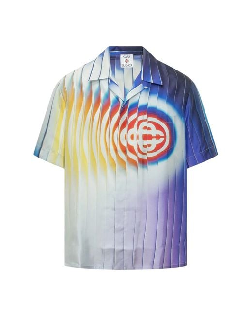 Casablanca Blue Short Sleeve Shirts for men