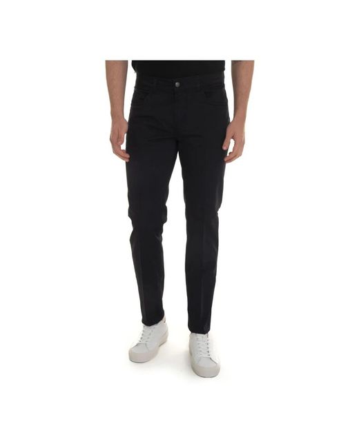 Fay Black Slim-Fit Trousers for men