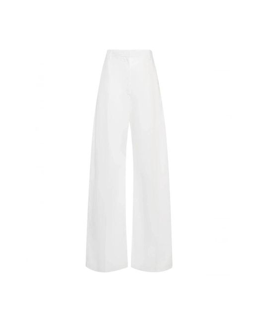 Sportmax White Wide Trousers
