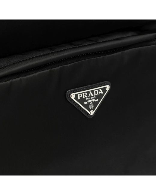 Prada Tassen ,Zwart ,Leer Re-Nylon En Saffiano Leer Rugzak in het Black voor heren