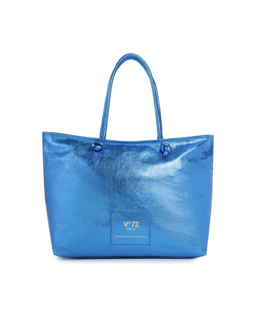 V73 Blue Tote Bags