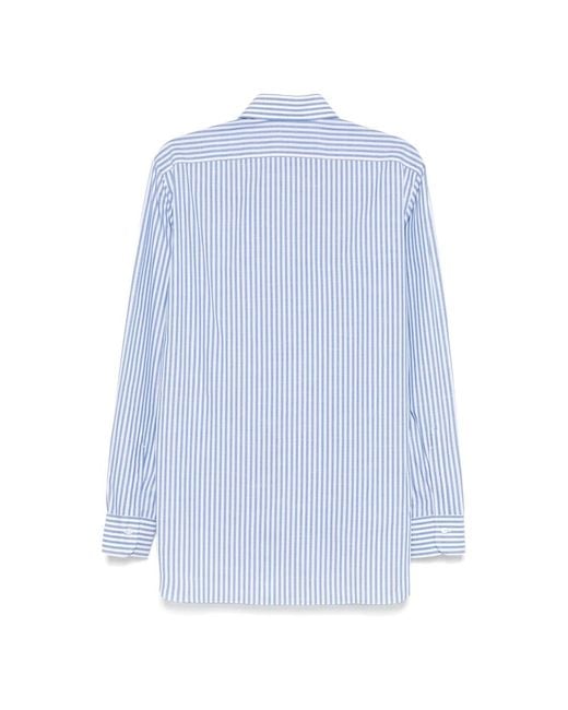 Barba Napoli Blue Casual Shirts for men