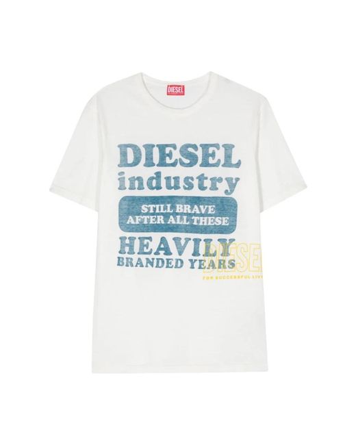 Cotone logo print t-shirt e polo di DIESEL in Blue da Uomo