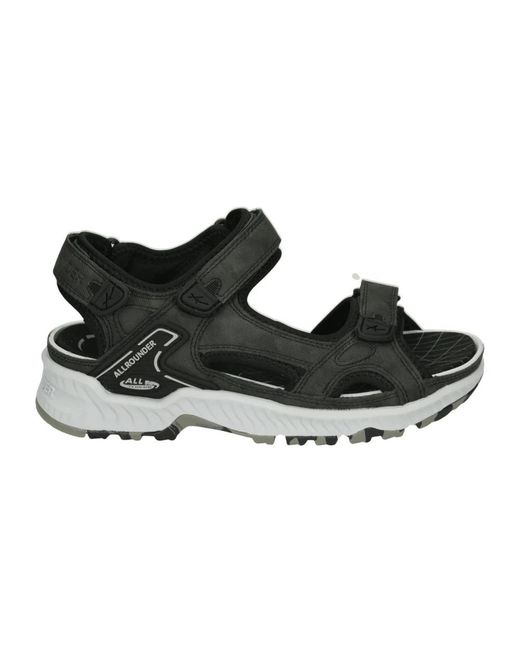 Mephisto Black Flat Sandalen