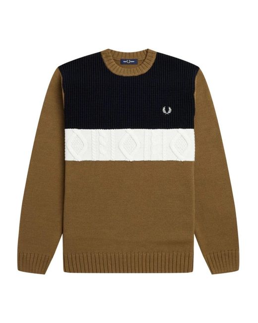 Fred Perry Brown Round-Neck Knitwear for men