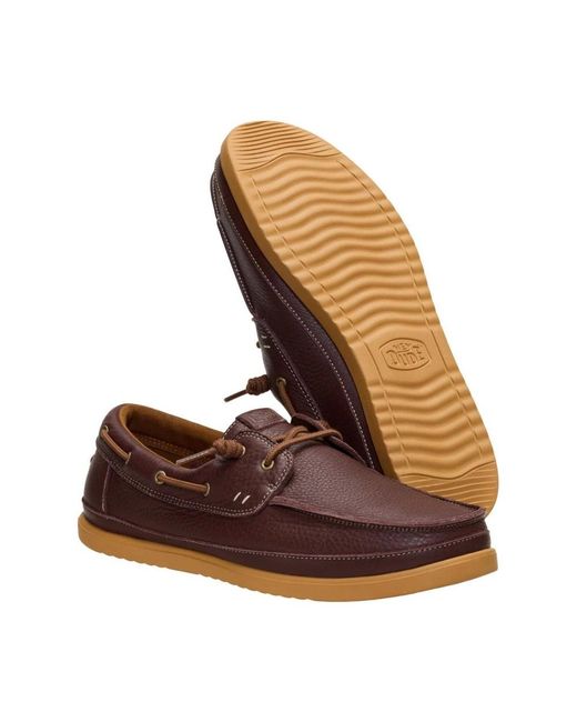 HeyDude Brown Sailor Shoes for men