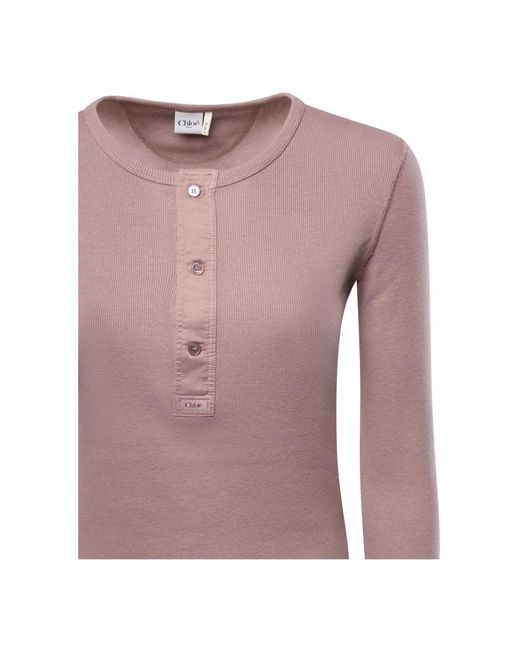 Chloé Pink Round-Neck Knitwear