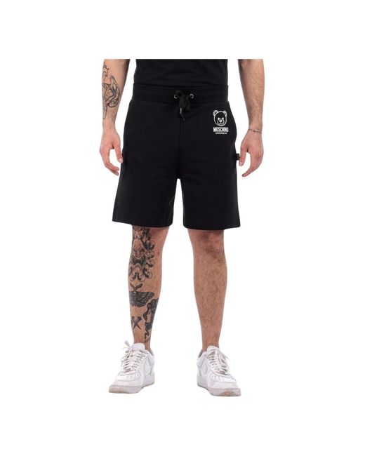 Moschino Schwarze baumwoll-shorts mit vordertaschen in Black für Herren