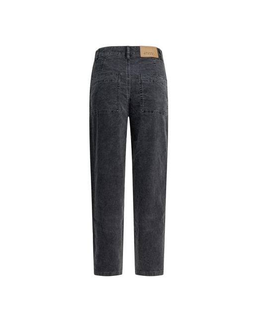 Isabel Marant Gray Schwarze Cordhose Weit Geschnitten