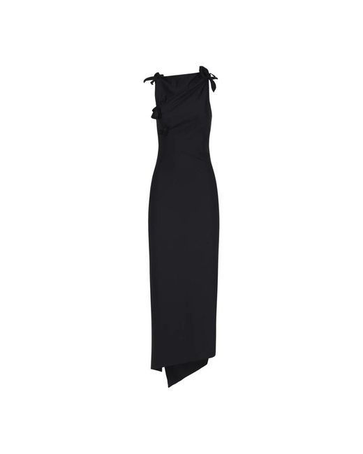 Coperni Kleedjes ,Zwart ,Polyester Asymmetrische Bloemenjurk in het Black