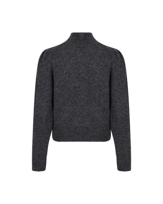 Isabel Marant Truien & Vesten ,Grijs ,Donkergrijze Alpaca Sweater Met Hoge Hals in het Blue