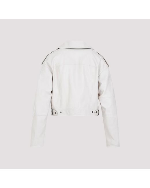 Brunello Cucinelli White Leather Jackets